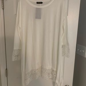 White lace tunic top 1x